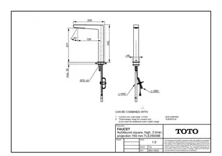 TOTO Automatikarmaturenauslauf eckig 2 l/min, Ausladung 159 mm – Bild 2