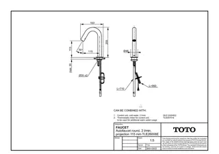 TOTO Automatikarmaturenauslauf rund, 2 l/min, Ausladung 115 mm – Bild 2