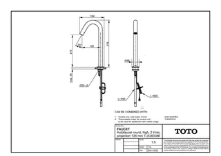 TOTO Automatikarmaturenauslauf rund , 2 l/min, Ausladung 126mm – Bild 2