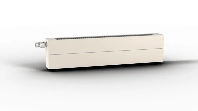 Kermi V-Konvektor Typ22 BH140x122x2000mm QN1454, weiß, 6 bar, m. Abd., Vent. rechts