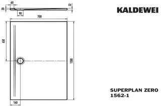 Kaldewei Duschwanne SUPERPLAN ZERO Mod.1562-1,700x1300 mm,alpinweiß,Secure Plus