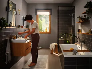 Hansgrohe Waschtischmischer Rebris E 110 CoolStart EcoSmart+ m.Zugst.chrom – Bild 5
