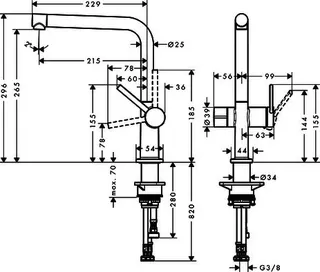 Hansgrohe Spültischmischer 270 Talis M54 Geräteabsperrv.1j edelstahl-optik – Bild 4