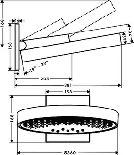 Hansgrohe Kopfbrause Rainfinity 360 3jet Wandmontage BBC – Bild 5