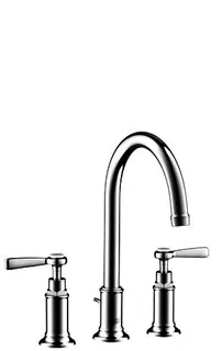 Hansgrohe 3-Loch Waschtischarmatur 180 Axor Montreux Standmodell Hebelgriff chrom – Bild 2