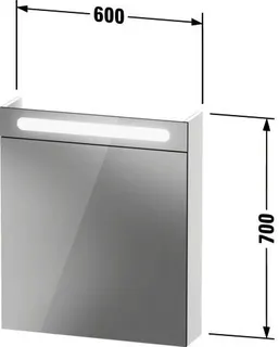 Duravit No.1 Spiegelschrank mit Beleuchtung TA links, 700x600x148mm – Bild 4