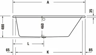 Duravit No.1 Badewanne 1500x800,Einbauvers.,Trapezf. Rückenschr.1 Pos.R, Weiß – Bild 2