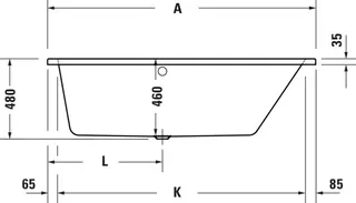 Duravit No.1 Badewanne 1600x850,Einbauvers.,Trapezf. Rückenschr.1 Pos.R, Weiß – Bild 2