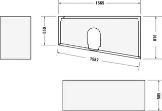 Duravit No.1 Badewanne 1600x850,Einbauvers.,Trapezf. Rückenschr.1 Pos.R, Weiß – Bild 4