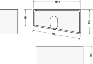 Duravit No.1 Badewanne 1600x850,Einbauvers.,Trapezf. Rückenschr.1 Pos.R, Weiß – Bild 5