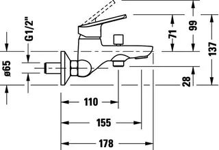 Duravit No.1 Einh-Wannenmisch.Aufputz Keramikmischsyst.,Umsteller,Chrom HG – Bild 5