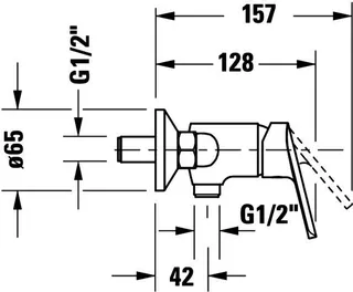 Duravit No.1 Einh-Brausemisch.Aufputz Keramikmischsystem, Chrom HG – Bild 5