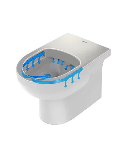 Stand-WC 570 mm, Duravit No.1 weiß, rimless TS,BTW