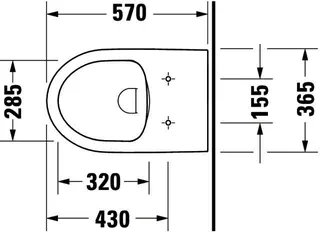 Stand-WC 570 mm, Duravit No.1 weiß, rimless TS,BTW – Bild 3