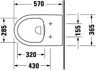 Stand-WC 570 mm, Duravit No.1 weiß, rimless TS,BTW – Bild 4