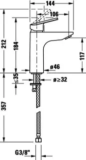 Duravit No.1 Einhebel-Waschtisch- Mischer M ohne Zugstange, Chrom HG – Bild 5