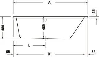 Duravit No.1 Badewanne 1700x1000,Einbauv.,Trapezf. Rückenschr.1 Pos.R, Weiß – Bild 2