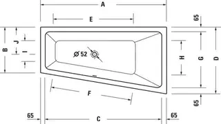 Duravit No.1 Badewanne 1700x1000,Einbauv.,Trapezf. Rückenschr.1 Pos.R, Weiß – Bild 3