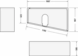 Duravit No.1 Badewanne 1700x1000,Einbauv.,Trapezf. Rückenschr.1 Pos.R, Weiß – Bild 4