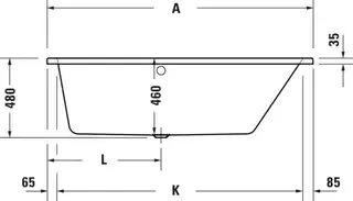 Duravit No.1 Badewanne 1700x1000,Einbauv.,Trapezf. Rückenschr.1 Pos.R, Weiß – Bild 5