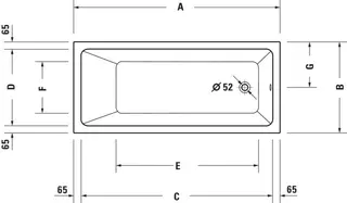 No.1 Whirlwanne Duravit 1800x800mm Einbauversion,1 Rückenschr. Jet P, Weiß – Bild 2