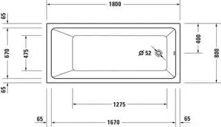 No.1 Whirlwanne Duravit 1800x800mm Einbauversion,1 Rückenschr. Jet P, Weiß – Bild 3