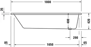 No.1 Whirlwanne Duravit 1800x800mm Einbauversion,1 Rückenschr. Jet P, Weiß – Bild 5