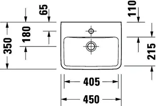 HWB 450mm, Duravit No.1 weiß, mit ÜL, m.HLB – Bild 4