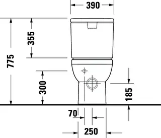 Stand-WC Kombi Duravit No.1,Weiß, 650mm,riml,TS,Abg.waagr.,var.Zul.,HYG – Bild 2