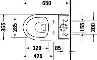 Stand-WC Kombi Duravit No.1,Weiß, 650mm,riml,TS,Abg.waagr.,var.Zul.,HYG – Bild 3