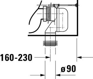 Stand-WC Kombi Duravit No.1,Weiß, 650mm,riml,TS,Abg.waagr.,var.Zul.,HYG – Bild 4