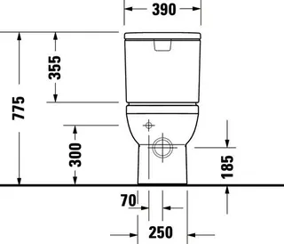 Stand-WC Kombi Duravit No.1,Weiß, 650mm,riml,TS,Abg.waagr.,var.Zul.,HYG – Bild 5