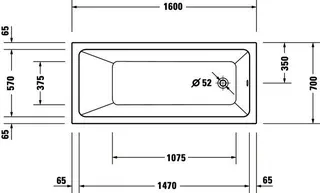 Duravit No.1 Badewanne 1600x700,Einbauversion Rückenschr.1 Pos.Variabel, Weiß – Bild 5