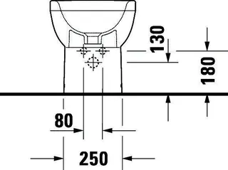 Stand-Bidet 570mm, Duravit No.1 weiß, BTW mit ÜL – Bild 2