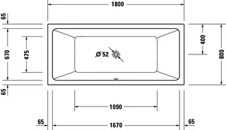 No.1 Whirlwanne Duravit 1800x800mm Einbauversion,2 Rückensch.,Jet P, Weiß – Bild 2