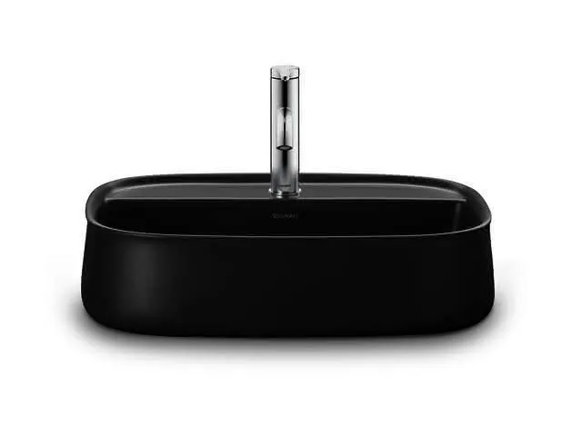 Duravit Aufsatzbecken 550mm Zencha, geschl. o.ÜL, m.HLB, 1 HL, Anthrazit Matt