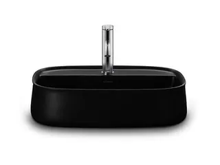 Duravit Aufsatzbecken 550mm Zencha, geschl. o.ÜL, m.HLB, 1 HL, Anthrazit Matt