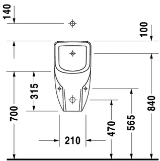 Urinal Duravit No. 1,m.Spüldüse weiß Zulauf von oben – Bild 5