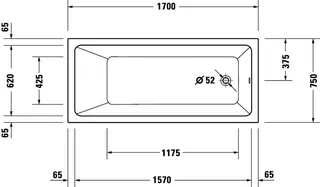 Duravit No.1 Badewanne 1700x750,Einbauversion Rückenschr.1 Pos.Variabel, Weiß – Bild 5