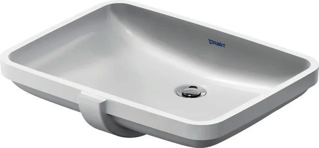 Einbau-Waschtisch 550 mm, Duravit No.1 weiß Eb.v.unten m. ÜLo.HLB