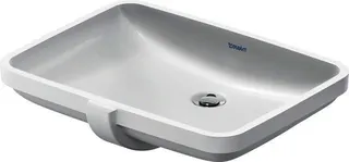 Einbau-Waschtisch 550 mm, Duravit No.1 weiß Eb.v.unten m. ÜLo.HLB