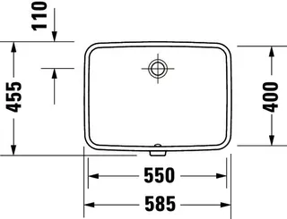 Einbau-Waschtisch 550 mm, Duravit No.1 weiß Eb.v.unten m. ÜLo.HLB – Bild 5
