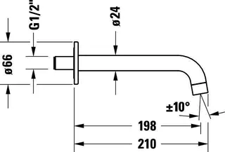 Duravit No.1 Wanneneinlauf Ausl. 198mm, Chrom HG – Bild 4
