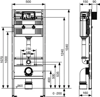 TECEprofil WC-Modul mit Uni-Spülkasten f Geberit Publica Ausgussb., Bauh. 1340 mm – Bild 4
