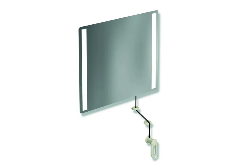 HEWI Kippspiegel LED basic, matt, B:600mm H:540mm reinweiß