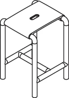 HEWI Hocker B=345mm,T=336mm,H=507mm reinweiß – Bild 5