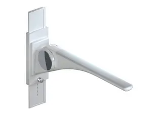 HEWI Stützklappgriff Basic,700 mm mit Höhenverstellung weiß hgl.- weiß mt – Bild 2
