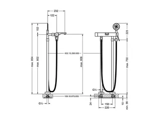 1-Hand AP-WFB, mit Garnitur Standrohre, 1 Str.Art, Serie ELEVEN,PIm – Bild 2