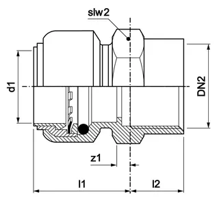 AIPS VSH Tectite Classic Über.-Muffe d22xRp1 (DN25) I/I MS EPDM – Bild 2