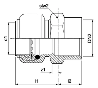 AIPS VSH Tectite 316 Über.-Muffe d22xRp1 (DN25) I/I VA EPDM – Bild 2